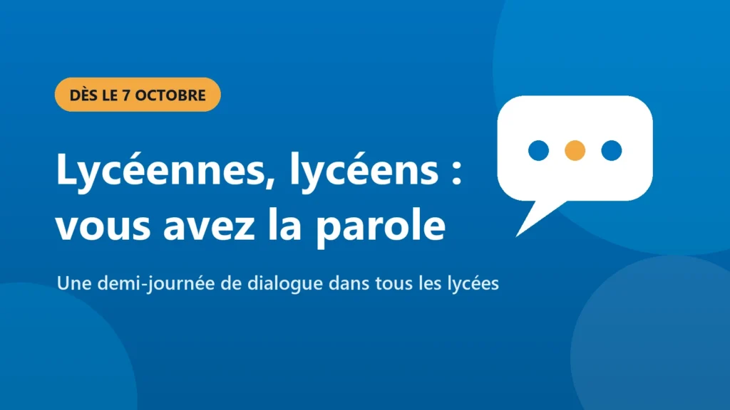 Illustration : « Lycéennes, lycéens : vous avez la parole », dès le 7 octobre
